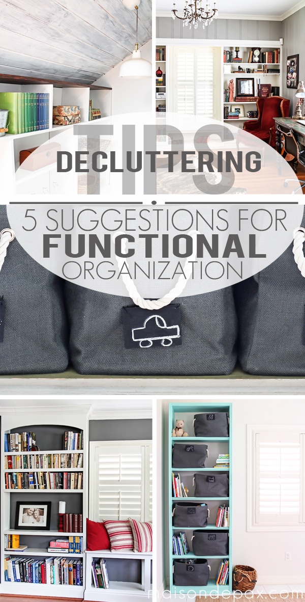 Great functional suggestions for organized bookcases and storage | maisondepax.com #organization #declutter