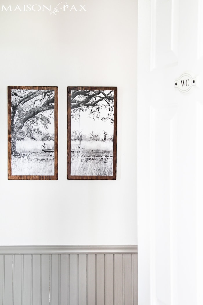 I love this wall art! Split photo black and white mounted on wood. DIY Triptych | maisondepax.com