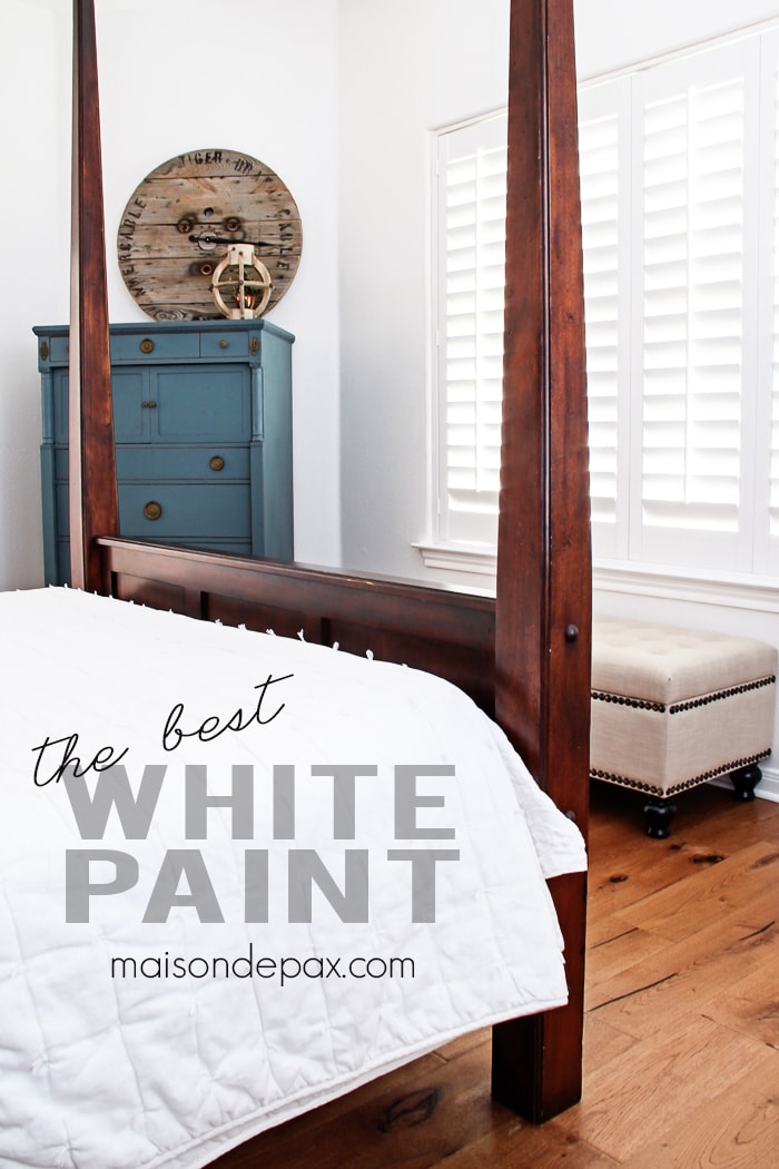 This is the best white paint! Not too cool or warm and amazing coverage in just one coat... The perfect white for a family room or bedroom | maisondepax.com