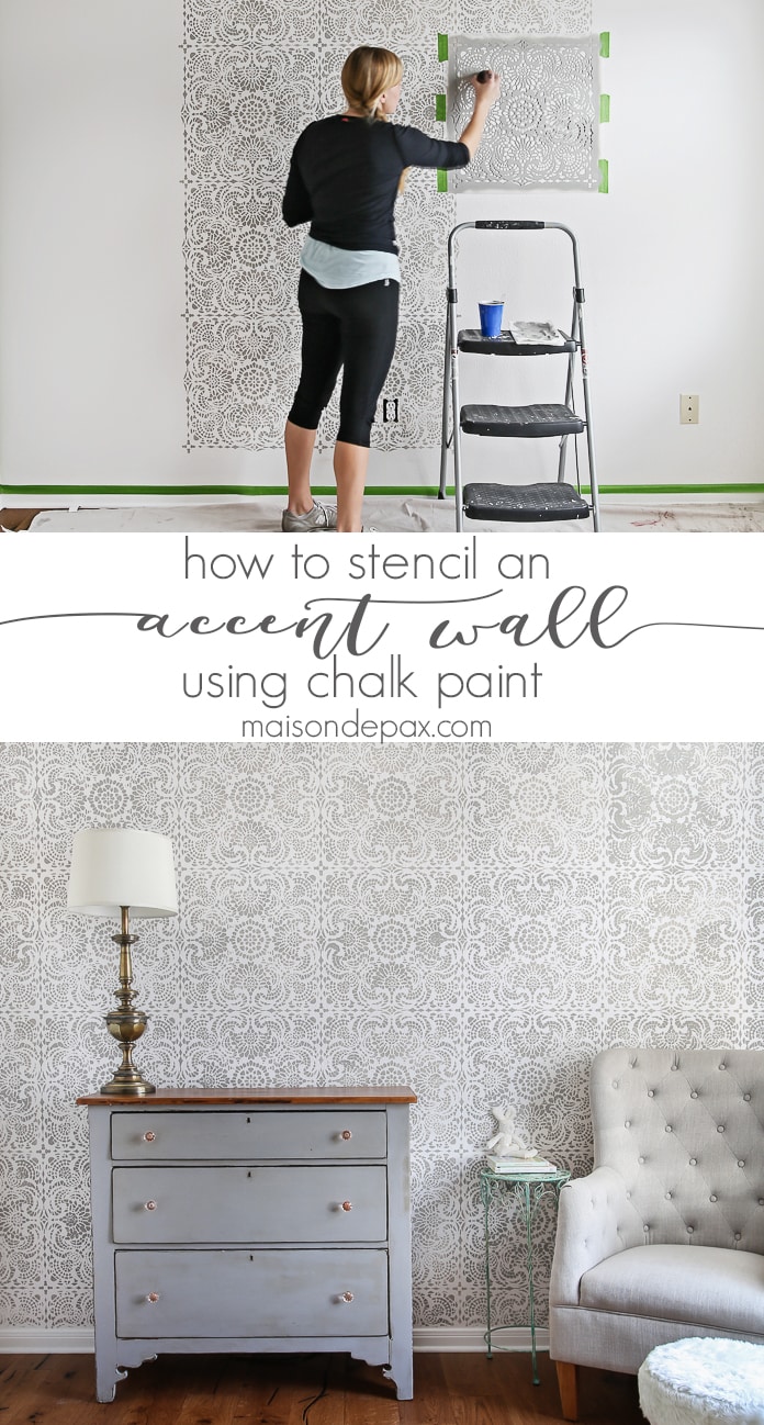 How to stencil an accent wall using chalk paint: all the materials you need, instructions, tips and tricks to create a beautiful accent wall | maisondepax.com